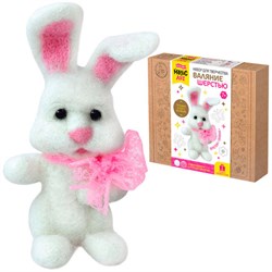 Набор для творчества. Валяние шерстью, брелок "Зайка" 2 цв 04703