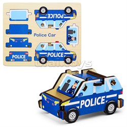 Пазл деревянный "Машина Полиция" D0803-1