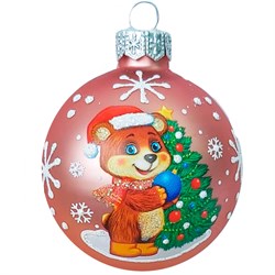 Шар 65мм Медвежонок у ёлочки КУ-65-234076 КУ-65-234076