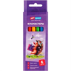 Фломастеры 6цв. смываемые ArtSpace "Рисунки. Lovely animals" 348315 348315