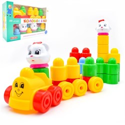 Конструктор «Колобок и компания» 30 деталей с паровозиком 03024