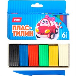 Пластилин 6 цв. Детский Пл-018 Lori Пл-018