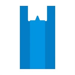 Пакет-майка без печати синий 45+20*75 см, 15 мкм 1234