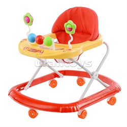 Ходунки "Шарики с цветочками" с погремушками и шарами (оранжевый) в пакете 902-C-4