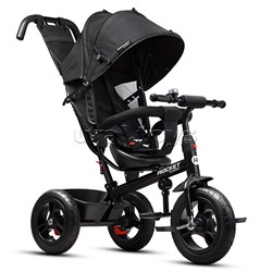 Велосипед трехколесный Rocket 137-BK, колеса надувные 12"/10", цвет черный RO137-BK