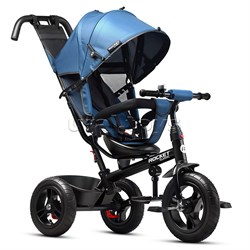 Велосипед трехколесный Rocket 137-BL, колеса надувные 12"/10", цвет синий RO137-BL