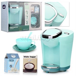 Бытовая техника "Кофемашина" с аксессуарами, бирюзовый , (свет, звук) в коробке A1008-4