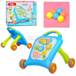 Ходунки "Милые животные" цвет голубой-зеленый, свет, звук UT-8778