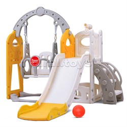 Комплект детский "Космический стиль" (горка и качель) цвет желтый. UT-UT0140