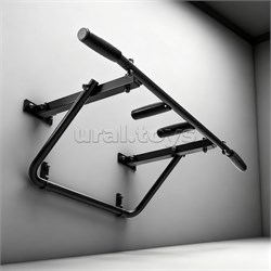 Турник настенный складной черный с черными ручками UT-520119
