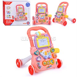 Игровой центр-Каталка "Веселый слоник" (цвет розовый) в коробке UT-HE0811