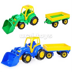 Чемпион трактор с ковшом и прицепом (в сетке) UT-520