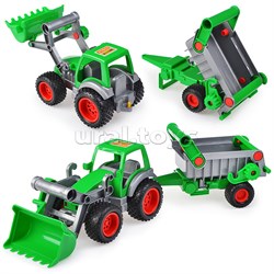Фермер-техник, трактор-погрузчик с полуприцепом (в сеточке) UT-8718