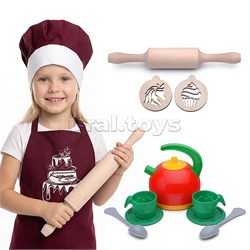 Набор "Кондитер" (100% хлопок) бордовый UT-74820б