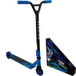 Самокат трюковой синий колеса 100 мм 141V-1131, высота руля 81,5 см, макс. нагрузка до 100 кг 141V-1131