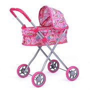Коляска кукольная прогулочная, металлическая, складная, принт мишки 9320