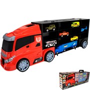 Автовоз с автотреком Young Racer MK666-06H, 7 машинок, 12 дорожных знаков, в коробке FCJ1042342