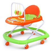 Ходунки с подвесными игрушками и музыкальным цветком (оранжевый-зеленый) пакете 902-A-3