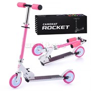 Самокат 2-х колесный ROCKET,колеса PU/ 125 мм,ABEC 7, розовый R0089