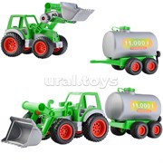 Фермер-техник, трактор-погрузчик с цистерной (в сеточке) 8794
