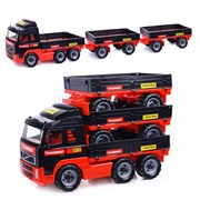 Автомобиль бортовой с двумя прицепами 