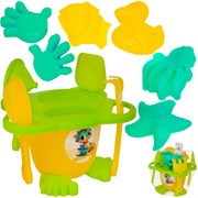 Песочный набор КРОКОТАМ Малыш 12 предметов ПН-1C зелено-желтый ПН-1C