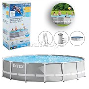 Бассейн каркасный Prism Frame, 457 х 107 см, фильтр-насос, лестница, тент, подстилка, 26724NP INTEX UT-26724NP