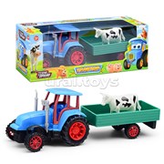 Трактор с прицепом, фигурка, коробка 30х8х10,5 см UT-2209A0318-R1-WOD