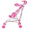Коляска кукольная трость с крышей, металлическая, принт розовый мир 9302S